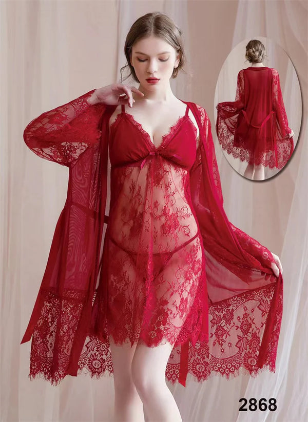 Imported 3 Pcs Bridal Nighty Premium